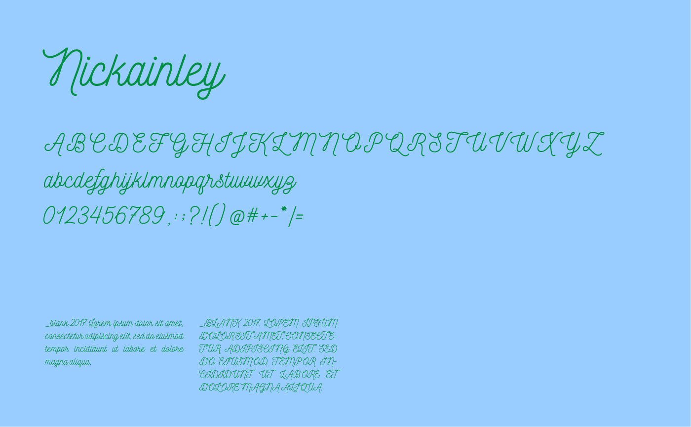 Font logo: Nickainley